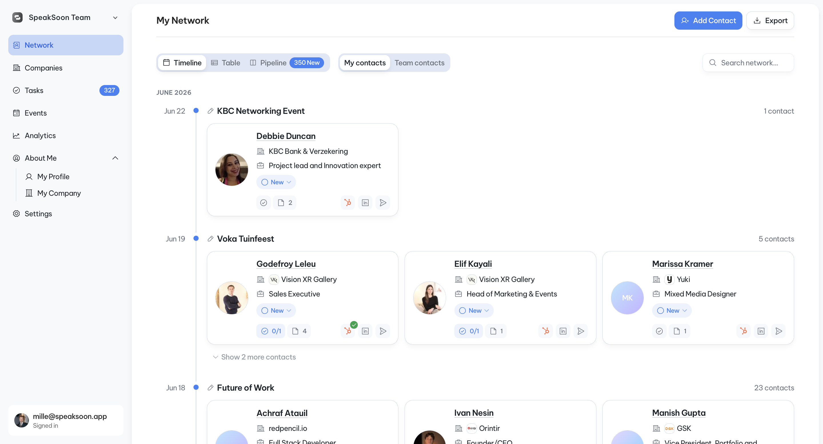 SpeakSoon Network dashboard